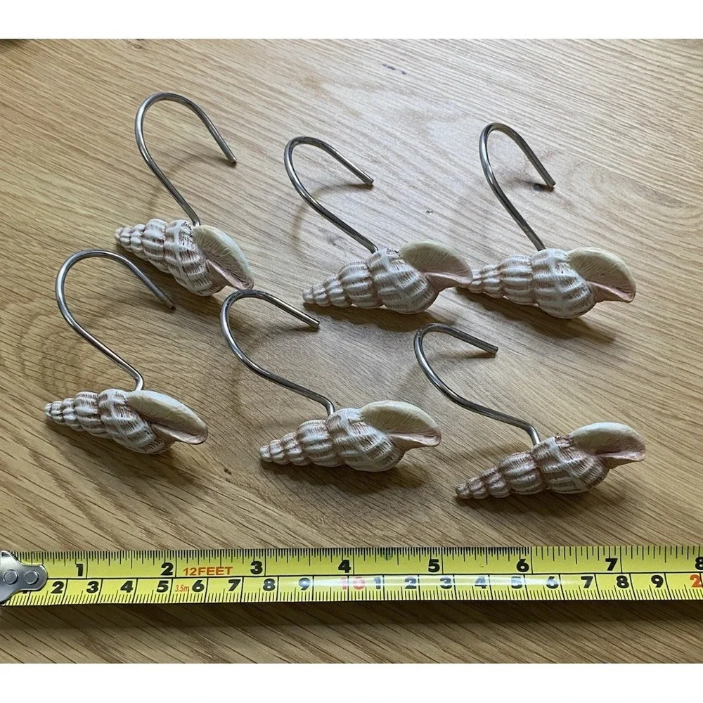 Sail Boat Sea Shells 12 count Shower Curtain Hooks Nautical Sea Ocean Decor